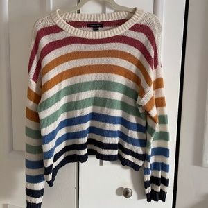 American Eagle Influencer Rainbow Striped Sweater